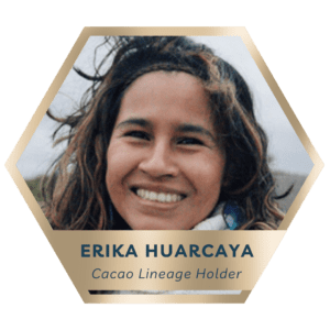 Erika weaves her spiritual birth connection with cacao medicine into her shamanic healing and yoga practice, keeping her modern-day offerings rooted in the wisdom of one of cacao's original Andean lineages.